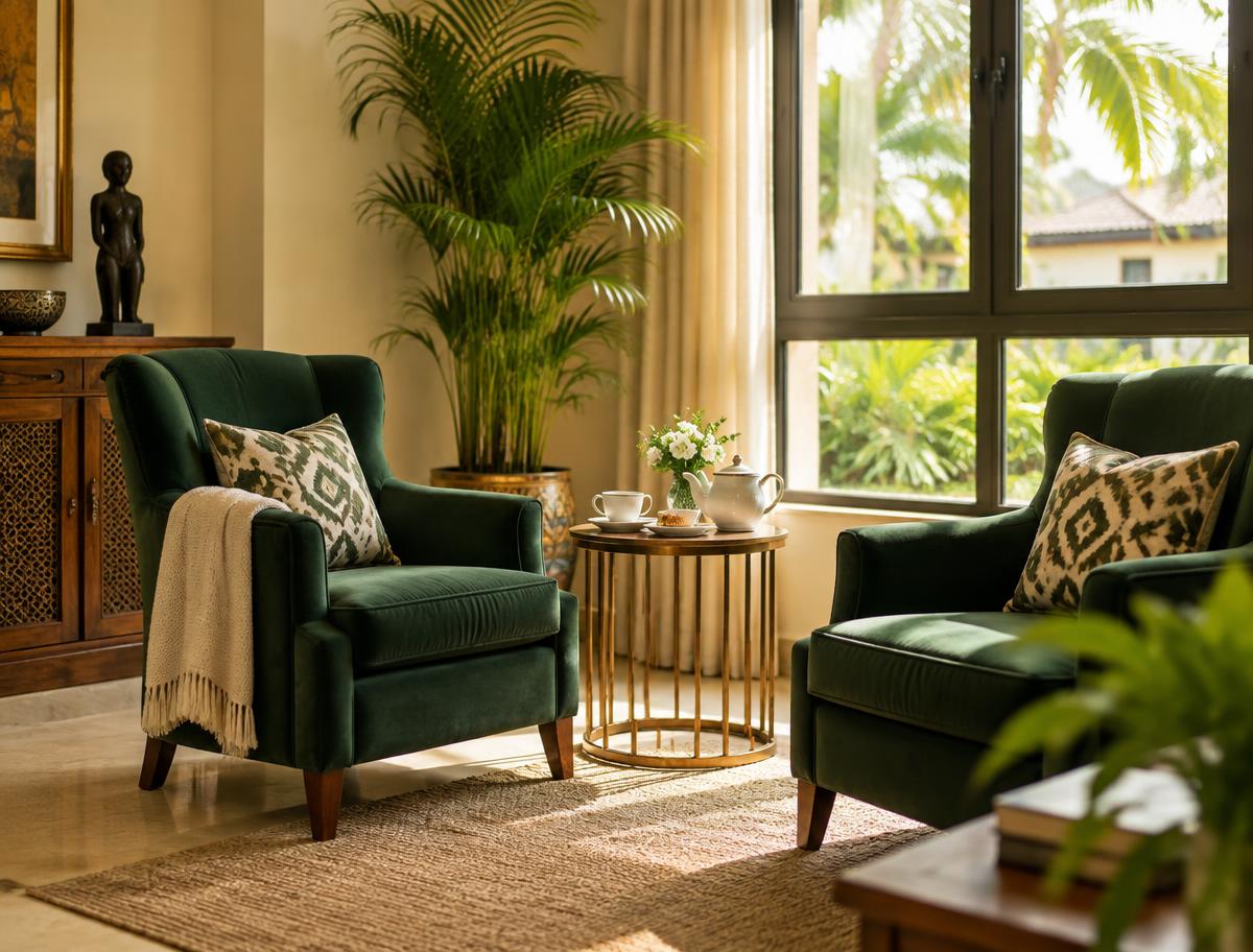 Representative comfortable conversation corner